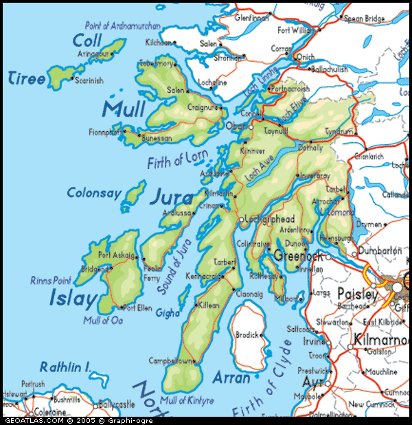 Map Of Argyll And Bute 