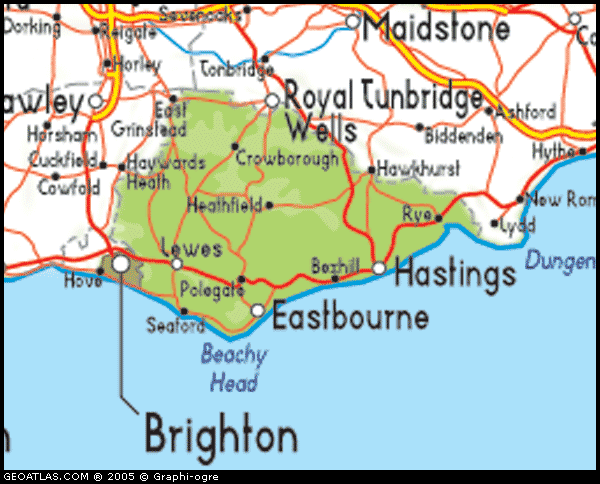 Image result for East Sussex Hastings map