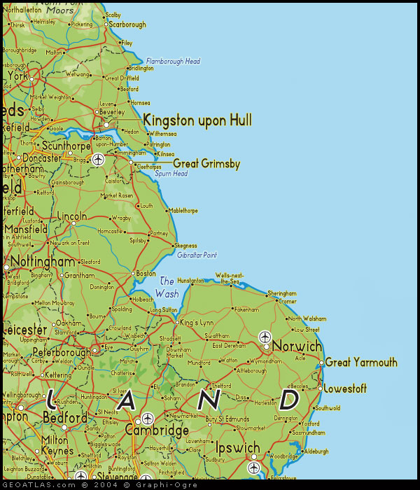 map of north east england