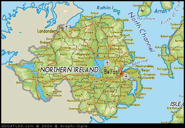 Road Map of Northern Ireland