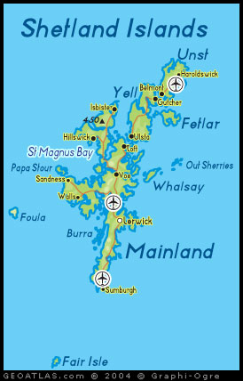 map of shetland islands, Scotland