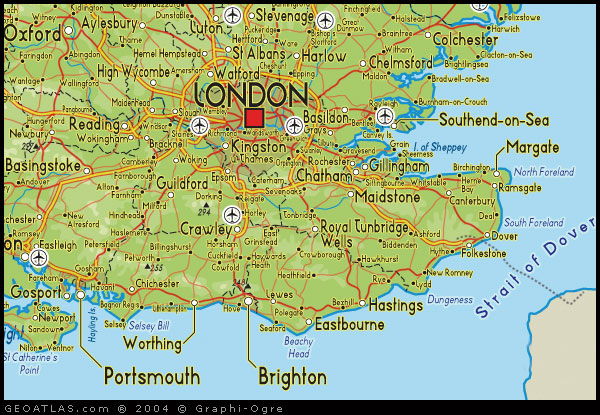 Map of South East England map