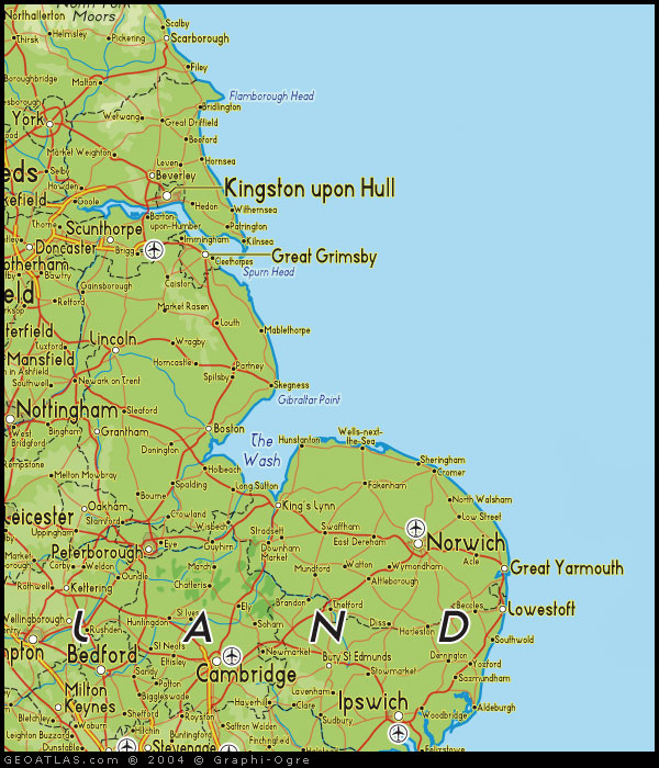 Map of North East Engand, UK Map, UK Atlas