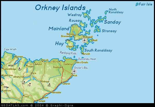 map of orkney islands