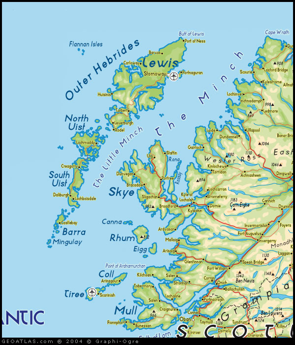 map of outer hebrides western isles map